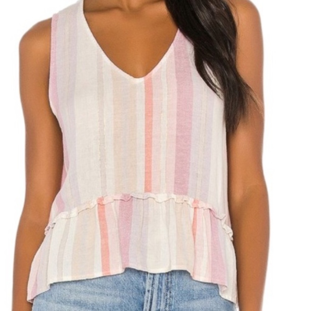 RAILS Juliette Striped Sleeveless V Neck Cropped Top Sz Medium